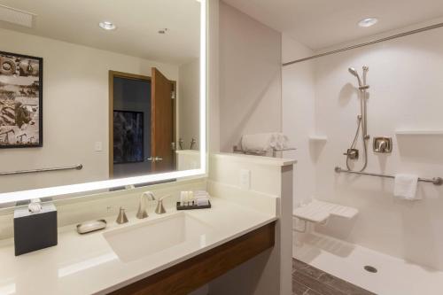 夏延夏延西南/市中心区万豪费尔菲尔德客栈及套房酒店的一间带水槽和镜子的浴室