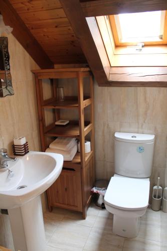 伊萨瓦Casa Rural Anie的浴室配有白色卫生间和盥洗盆。