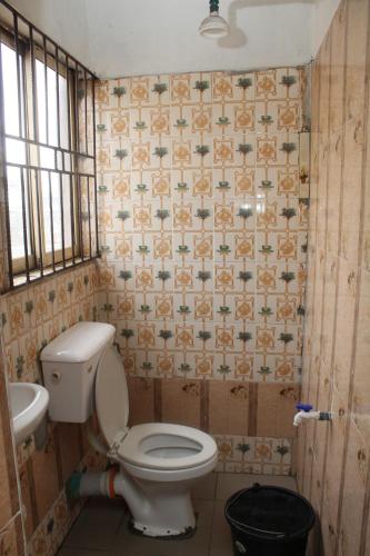 伊凯贾JOEL'S HOTELS & SUITES的一间带卫生间和水槽的浴室