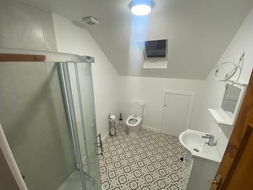 穆林加尔Harry’s place的白色的浴室设有卫生间和水槽。