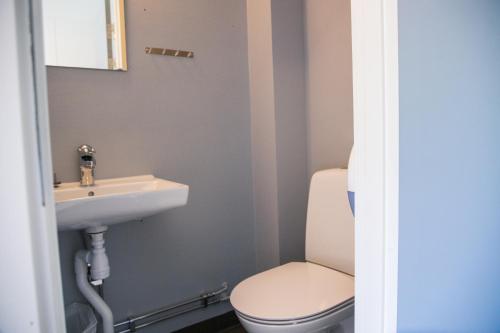 奥萨奥尔萨格隆利特旅舍的一间带卫生间和水槽的浴室