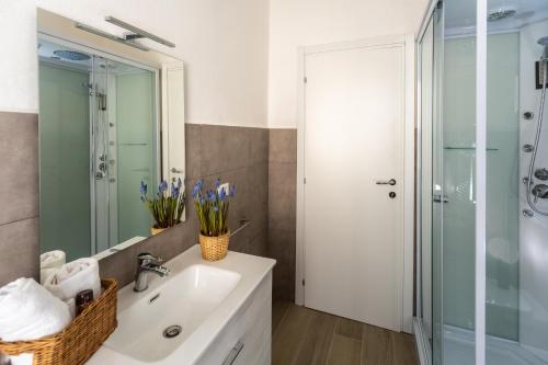 斯培西亚Terre d'aMare Liguria的一间带水槽和淋浴的浴室