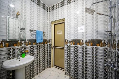 卢克索Noby Guest House的一间带水槽和淋浴的浴室