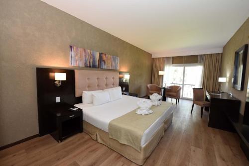 埃塞萨埃塞萨豪生国际酒店集团度假酒店及会议中心的酒店客房设有一张大床和一张书桌。
