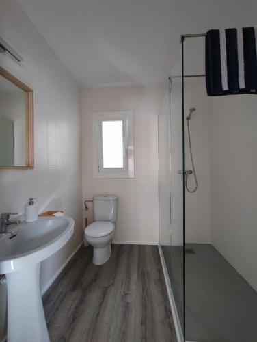 德拉塞尔瓦港L'Olivar的浴室配有卫生间、盥洗盆和淋浴。