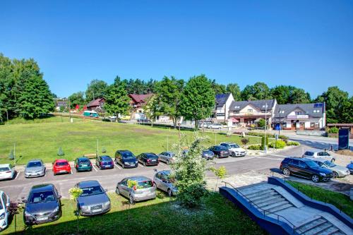 波拉齐克Solina Resort的停车场里停满了车辆