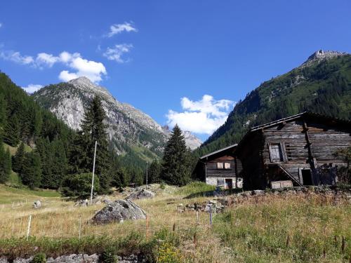 BinnGasthaus Heiligkreuz的山地的古老小屋