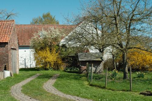 奥德纳尔德in Den Akker的树和土路的房子