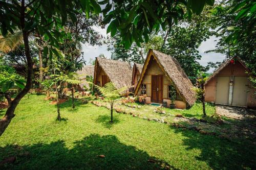 武吉拉旺Sumatra Thomas Leaf Monkey Guesthouse & Jungle Trek的草木庭院度假屋
