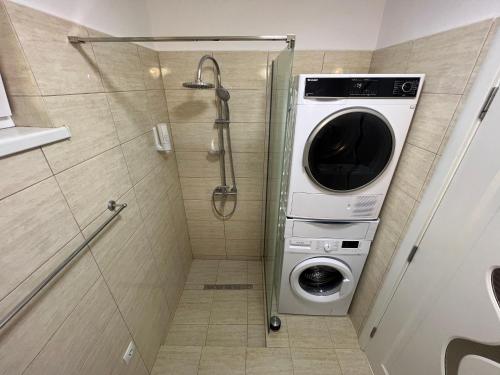 苏恰瓦ROV的浴室内配有洗衣机和烘干机