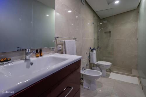 舍夫沙万Hôtel ZIRYAB的一间带水槽和卫生间的浴室