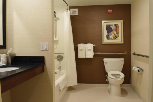 宾厄姆顿Fairfield Inn by Marriot Binghamton的一间带卫生间和水槽的浴室