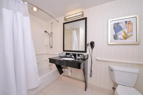 巴尔的摩怀特马什费尔菲尔德旅馆&套房酒店的一间带水槽、卫生间和镜子的浴室