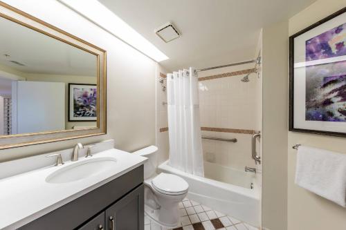 奥兰多万豪帝国棕榈别墅酒店的浴室配有盥洗盆、卫生间和浴缸。