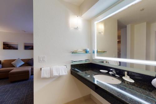 圣地亚哥圣地亚哥德尔马万豪原住客栈酒店的一间带水槽和大镜子的浴室
