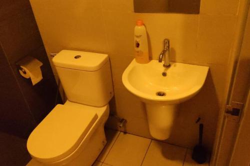 塞贝维CQ1305-Selfcheckin-Netflix-Wifi-Parking-Cyberjaya, Cybersquare Soho,2012的一间带卫生间和水槽的浴室