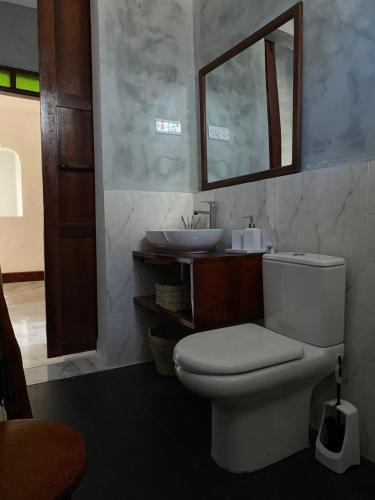 Banda KuuMaisha Villa Nungwi的浴室配有白色卫生间和盥洗盆。