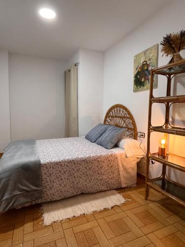 CañizaresLA COLMENA的一间卧室设有一张床和梯子