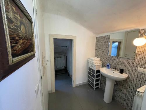 米兰米兰运河公寓的一间带水槽和镜子的浴室