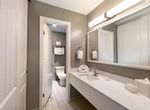 皮斯莫比奇肖尔克里夫酒店的一间带水槽、卫生间和镜子的浴室