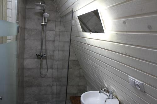 皮利佩齐Soul House的一间带水槽和淋浴的浴室