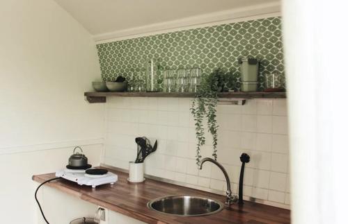 斯哈伦代克CoCon的厨房配有水槽和台面