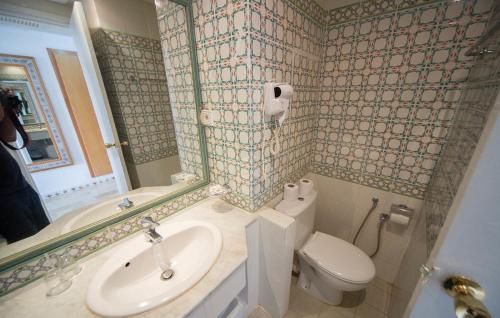 特里法Hotel Meninx Djerba的一间带水槽和卫生间的浴室