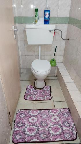 内罗毕Pearls Paradise的浴室设有卫生间,地板上铺有地毯。