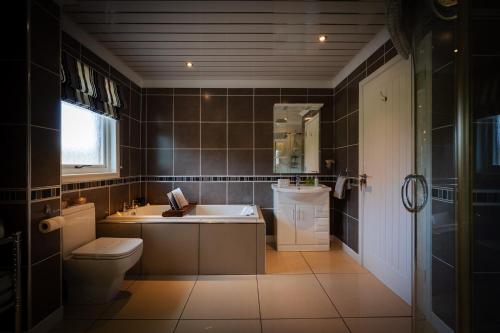 德拉姆纳德罗希特Balmridge House, Loch Ness, Bed & Breakfast的浴室配有卫生间、盥洗盆和浴缸。