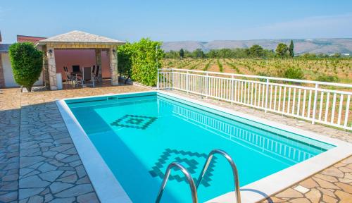 莫斯塔尔Villa Dalia的享有葡萄园景致的游泳池