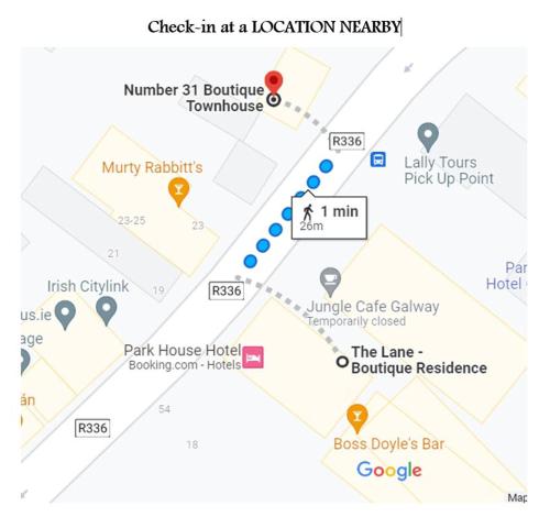 戈尔韦Number 31 Boutique Townhouse的定位调查中的一个位置的地图