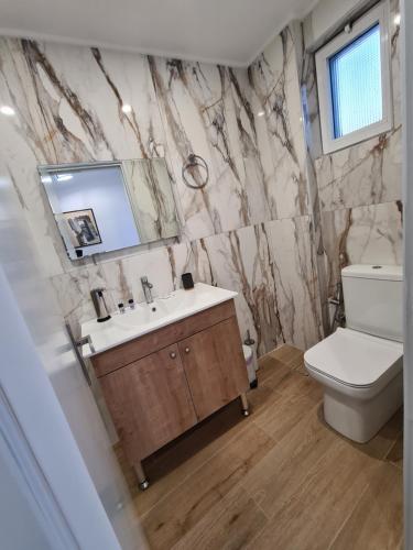 簇措罗斯利托斯公寓的一间带水槽、卫生间和镜子的浴室