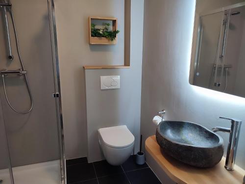 Emlichheim格鲁特恩格尔酒店的浴室配有盥洗盆、卫生间和浴缸。