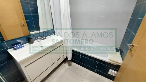 吉亚Apartamento Vitismar CA的一间带水槽和镜子的浴室