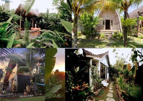普卢坎Ayumar Homestay Medewi的房屋和花园照片的拼合