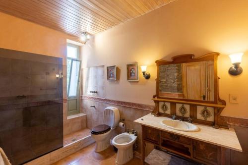 CanepaLa Manuela, Casa de Campo en las Sierras的浴室配有卫生间、盥洗盆和淋浴。