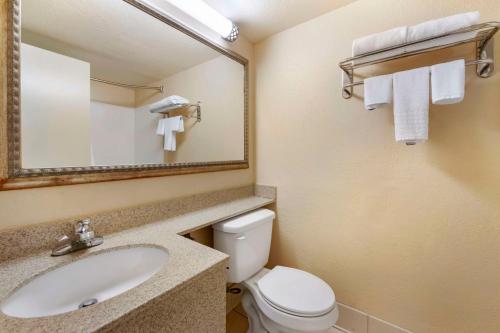 代托纳海滩国际赛道贝斯特韦斯特酒店的一间带水槽、卫生间和镜子的浴室