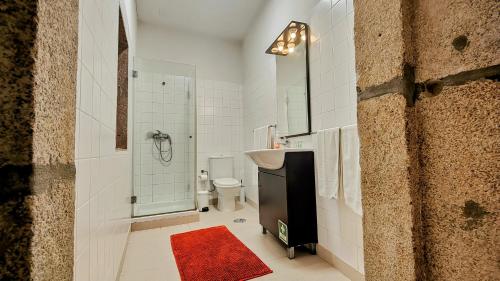 波尔图Discovery | Porto-Flores的一间带水槽、淋浴和卫生间的浴室