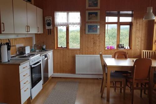 Cosy cabin near Hraunfossar的厨房或小厨房