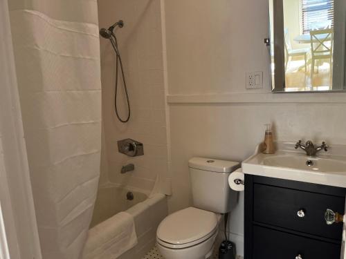 莱克兰Southern Charm in Lakeland的浴室配有卫生间、盥洗盆和淋浴。