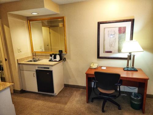 阿普尔顿阿普尔顿学院大道拉金塔旅馆及套房酒店的酒店客房设有书桌和水槽