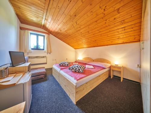 阿德尔什帕赫Holiday Home Hodkovice by Interhome的一间卧室配有一张床和一张书桌