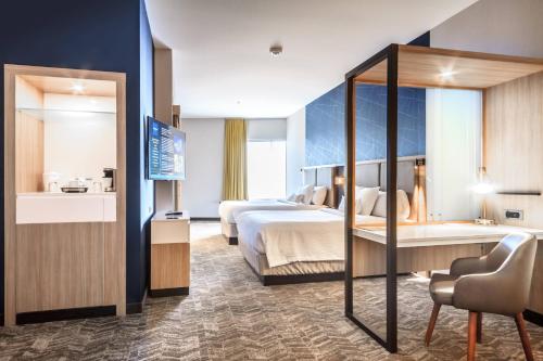 滨海城蒙特里湾沙丘万豪春丘套房酒店的一间酒店客房 - 带一张床和一间浴室