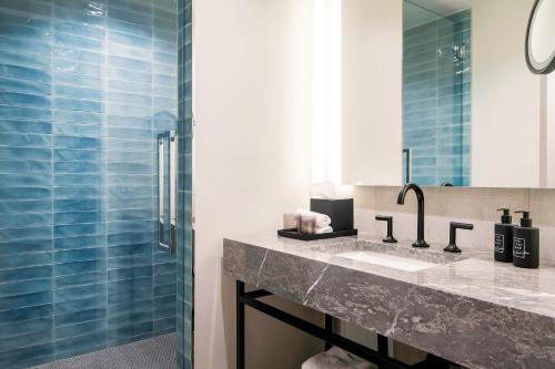劳德代尔堡The Dalmar, Fort Lauderdale, a Tribute Portfolio Hotel的一间带水槽和淋浴的浴室