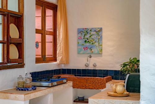 RivasRio Chirripo的厨房配有水槽和台面