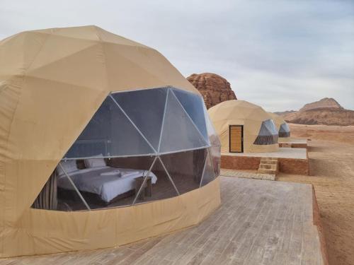 瓦迪拉姆White Desert Camp的沙漠中的几个大圆顶