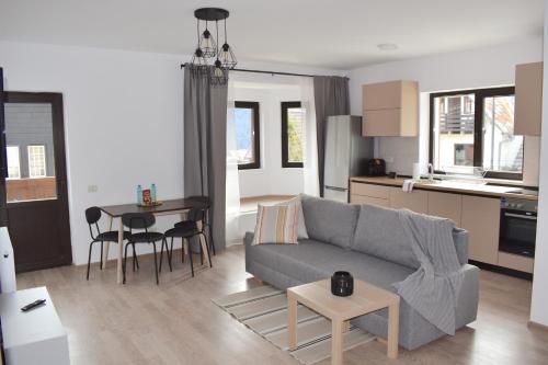 锡纳亚Cosy&Minimalistic Apartments - Haret Building的客厅配有沙发和桌子