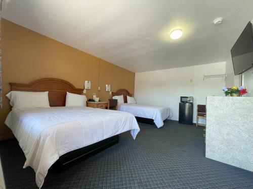 塔拉哈西埃尔卡米诺汽车旅馆 的酒店客房设有两张床和一台平面电视。