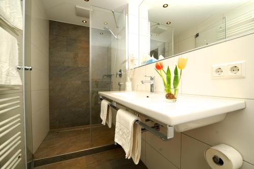 泰特南里特尔酒店的一间带水槽和淋浴的浴室