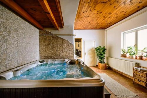 ZačretjeResort Stara Škola的客房内设有一个大浴缸,